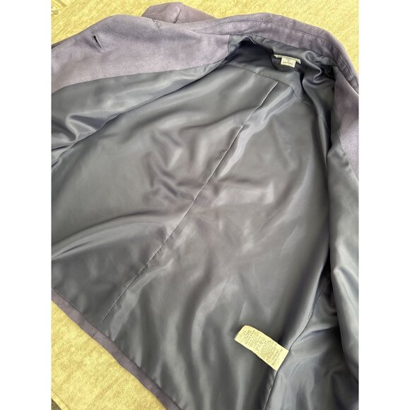 VTG Koret Petites Purple Button-Up Jacket Blazer 10 Faux Suede - Picture 7 of 7